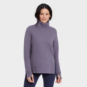 All In Motion Ribbed Quilted Side Zip Pullover